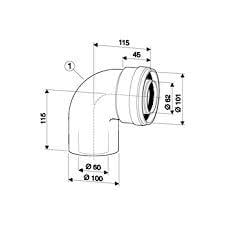 ORJİNAL BOSCH YOĞŞ. DİRSEK 90° Ø60/100